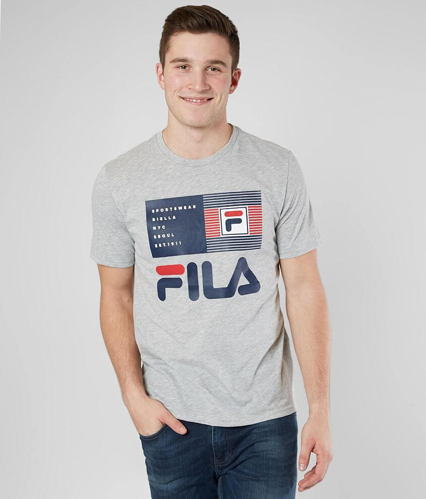 Fila Celso T Shirt Men S T Shirts In Grey Heather Buckle