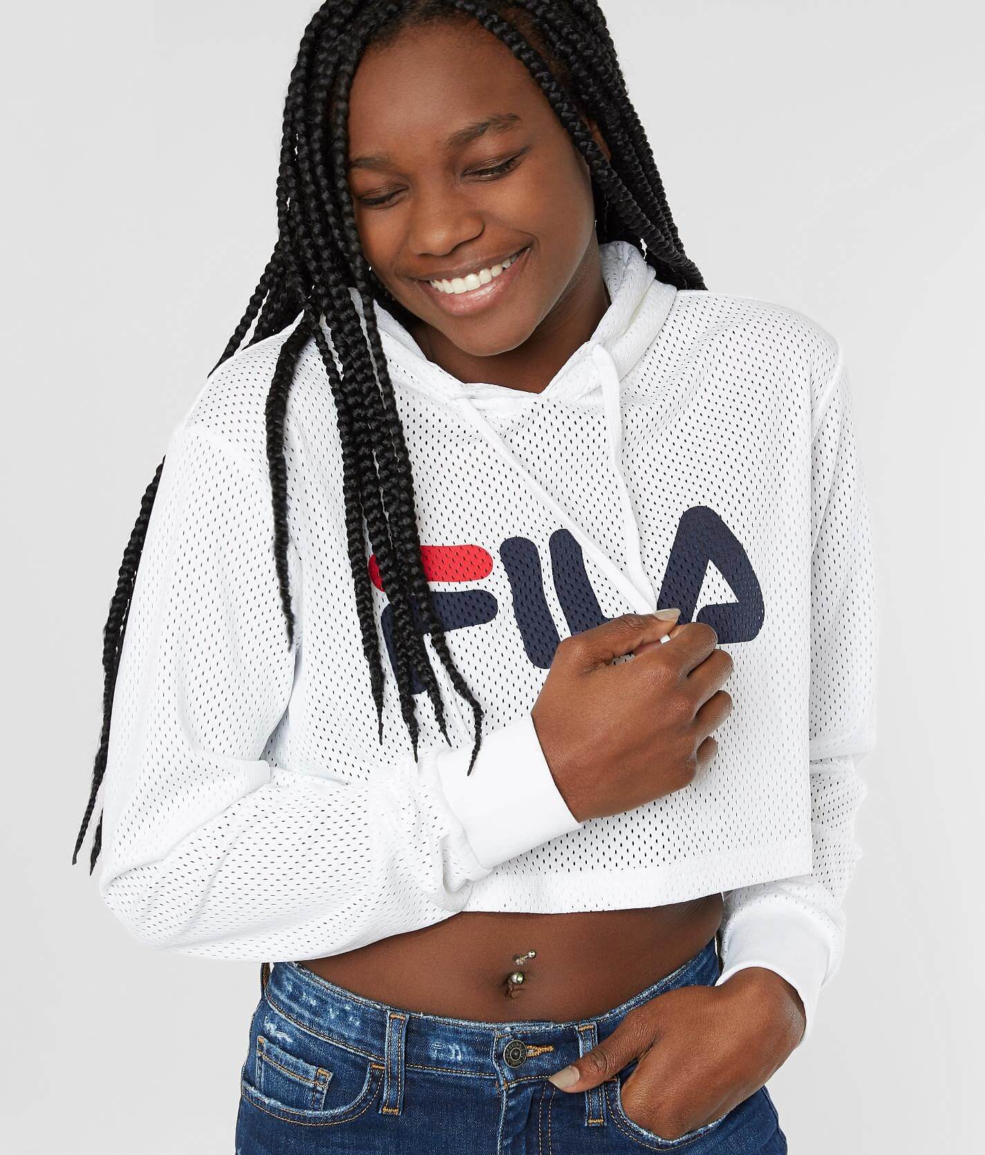 white mesh hoodie women's