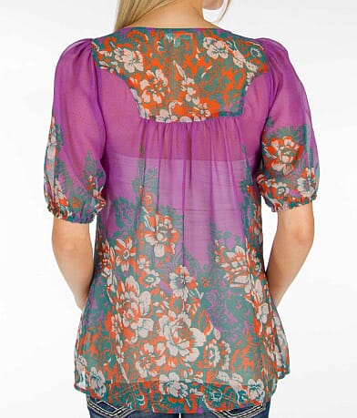 Fire Floral Peasant Top misc detail 4 view