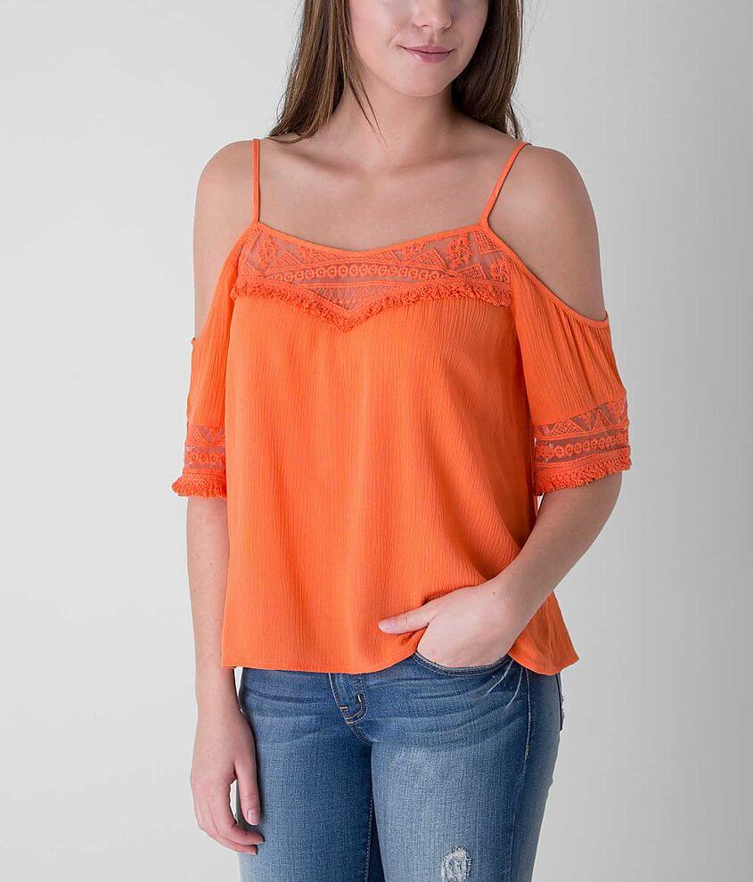 Fire Cold Shoulder Top front view