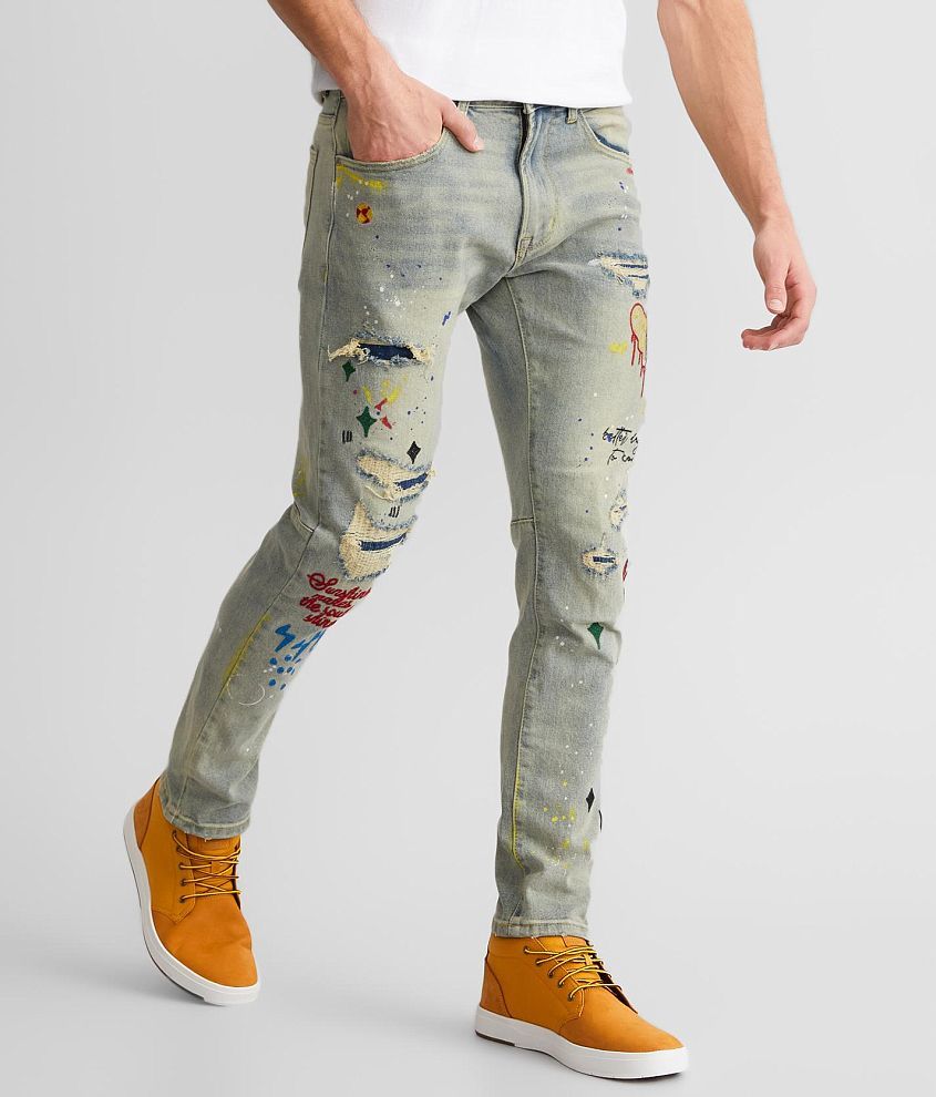 First Row&#174; Slim Straight Stretch Jean front view