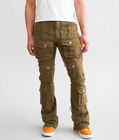 First Row® Stacked Cargo Stretch Jean front view