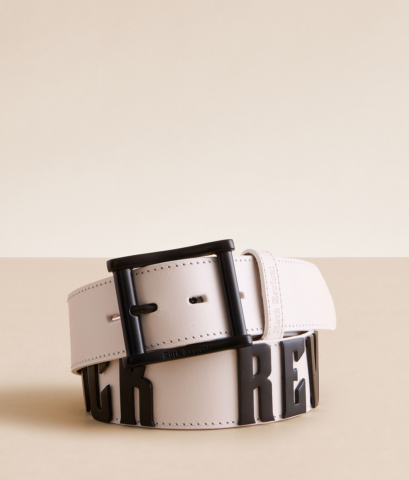 14f9c0e96ab6f800d849e8b364da67  Rock Revival Belt Men 44 White Distressed Leather Fleur de Lis Silver Buckle Y2K display picture 1