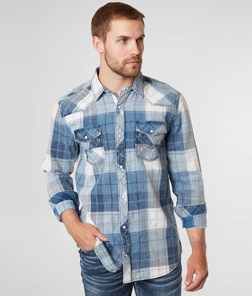 BKE Vintage Plaid Athletic Shirt front view