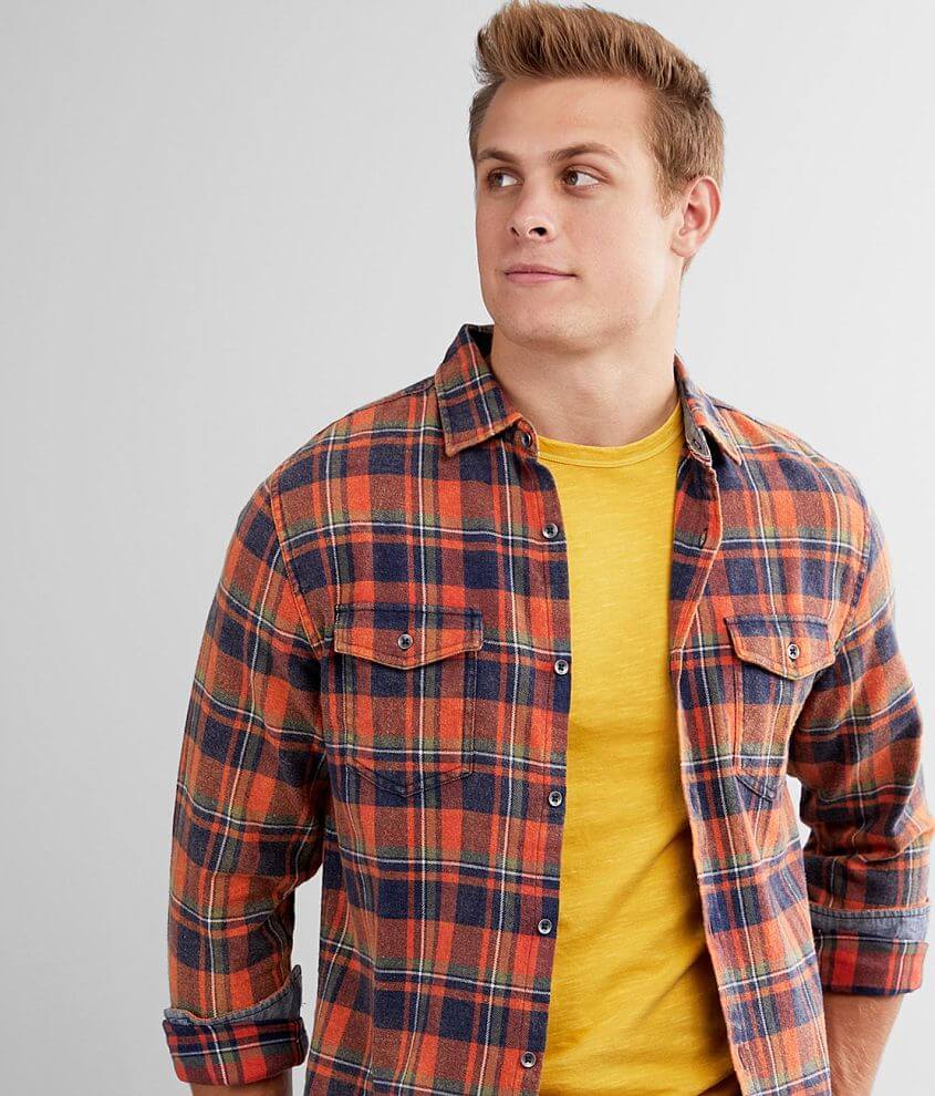 Flag & Anthem Attica Flannel Shirt - Men's Shirts in Orange Olive Navy ...