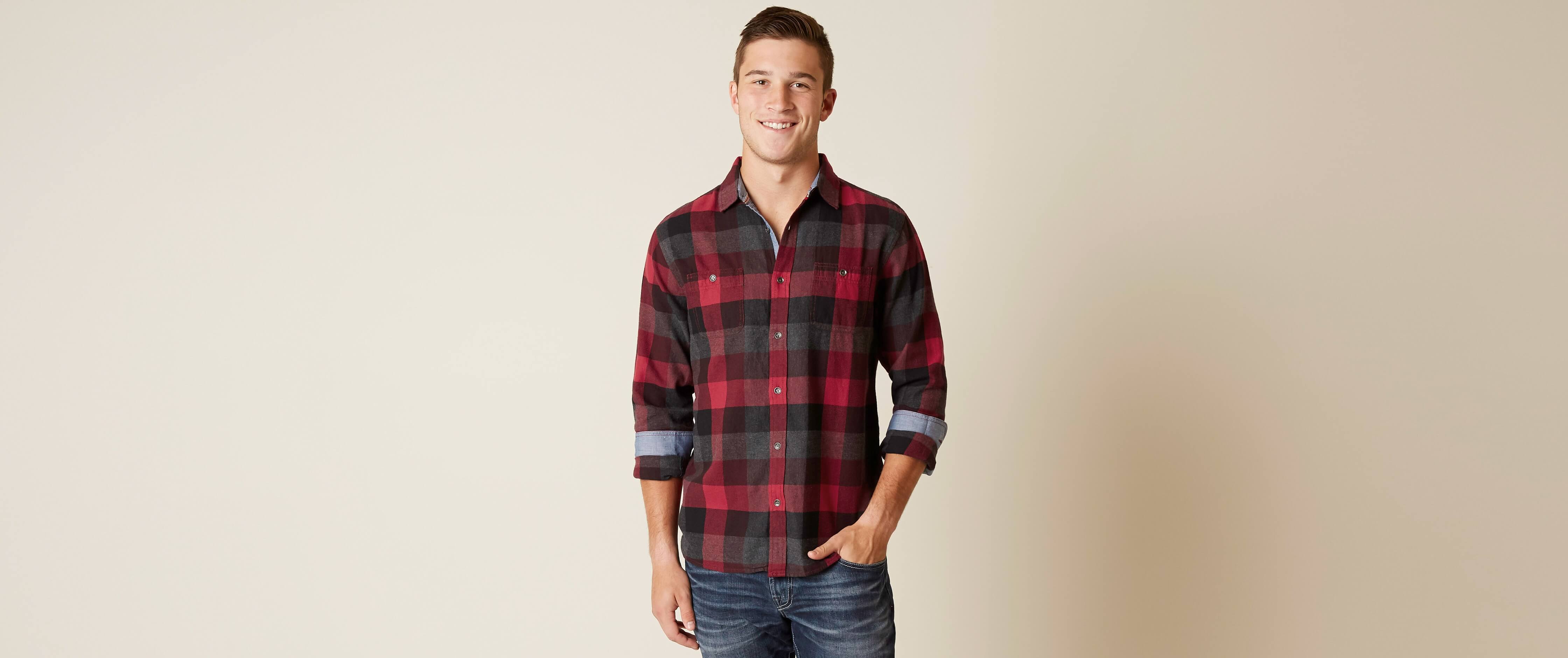 black and red flannel outfit