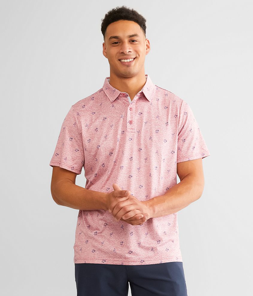 Flag &#38; Anthem Beaufort Flamingo Performance Polo front view