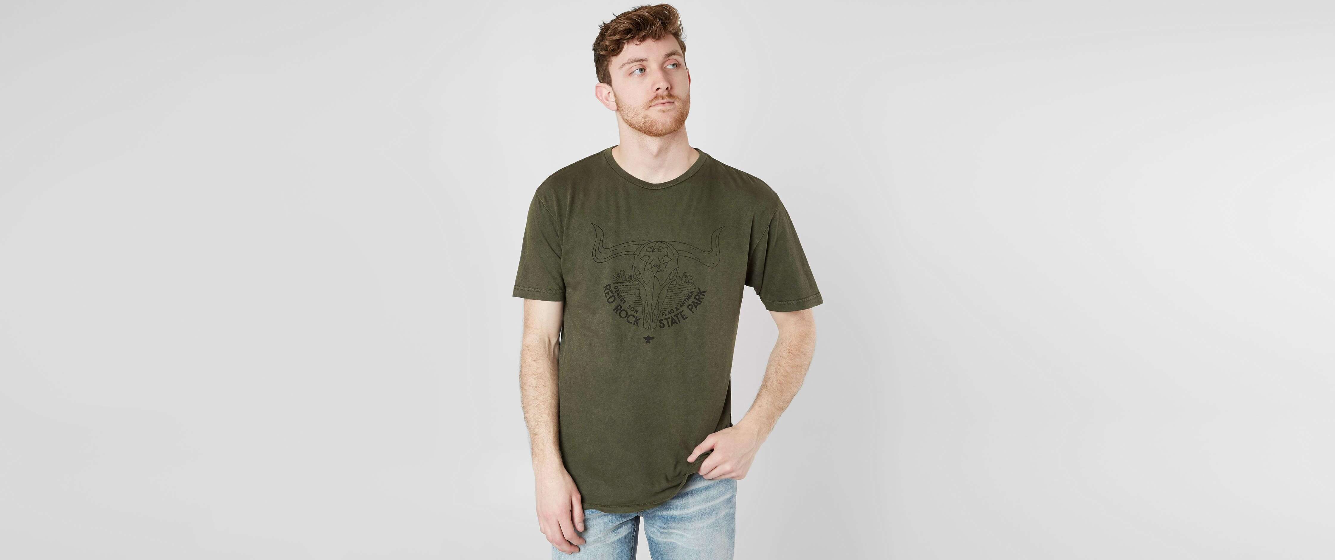 Image of Flag & Anthem Bull Skull T-Shirt