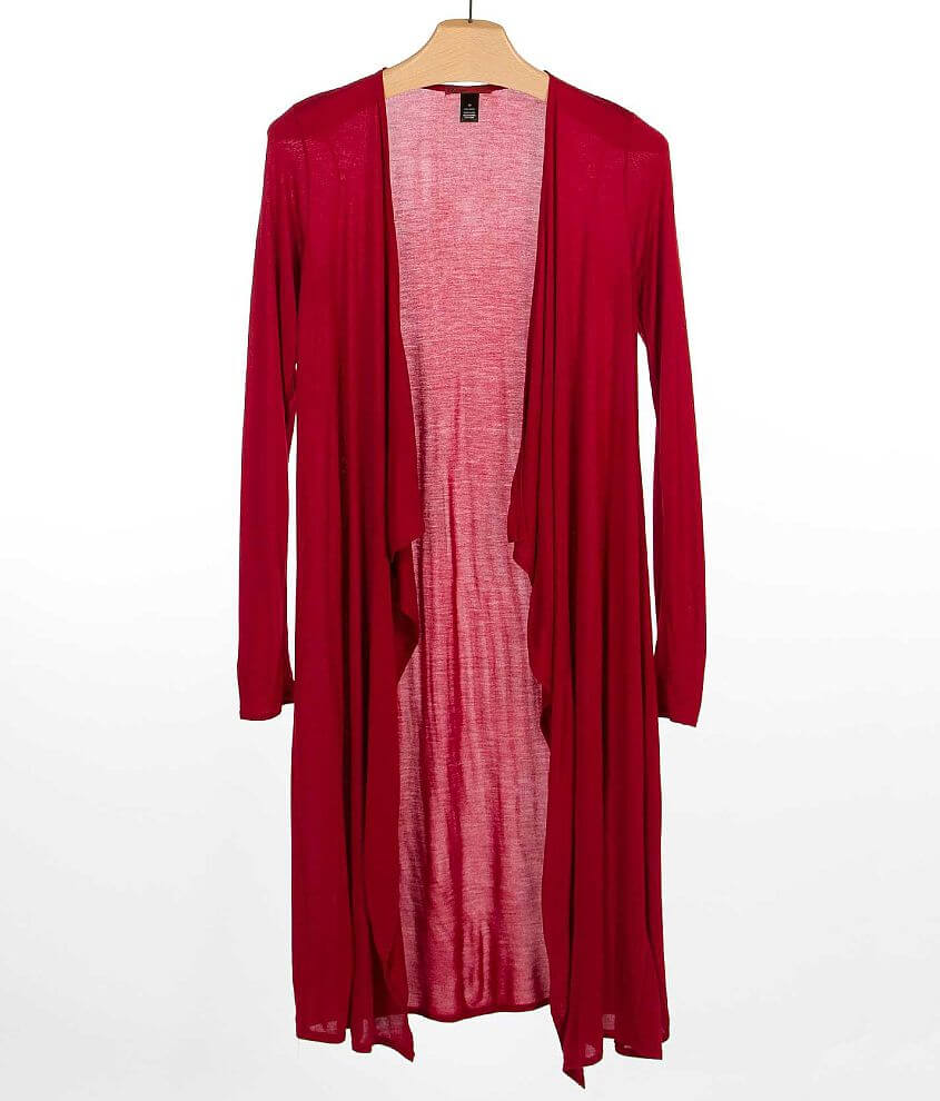 BKE red Modal Duster Cardigan front view