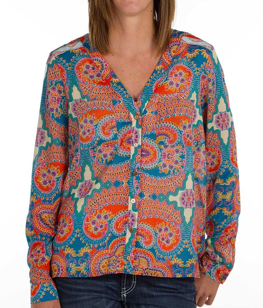 Gimmicks by BKE All-Over Print Blouse front view
