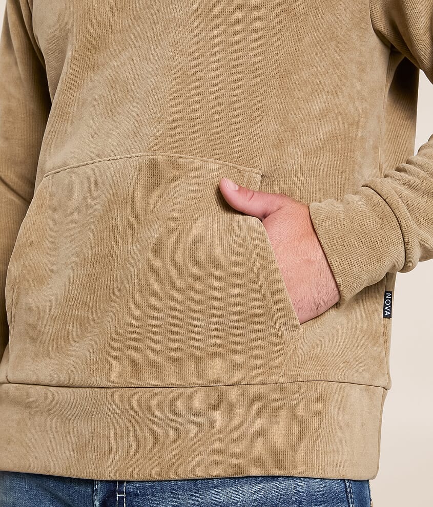 Ribbed Knit Hooded Sweatshirt