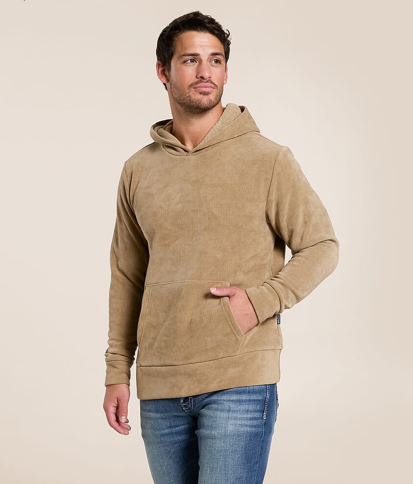 Ribbed Knit Hooded Sweatshirt