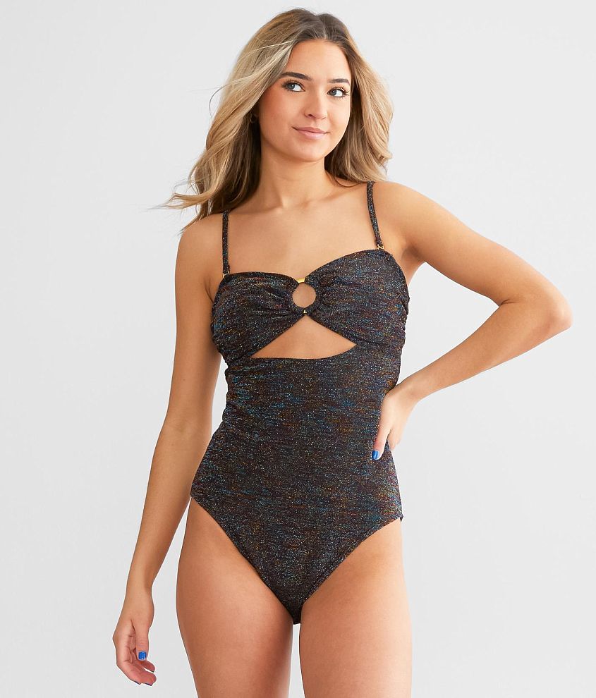 Cyn &#38; Luca Metallic Cut-Out Swimsuit front view