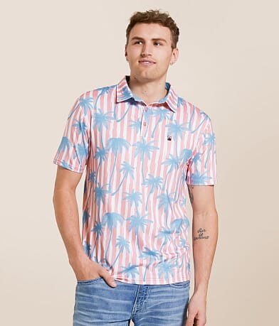 Flomotion Resort Palms Performance Polo front view