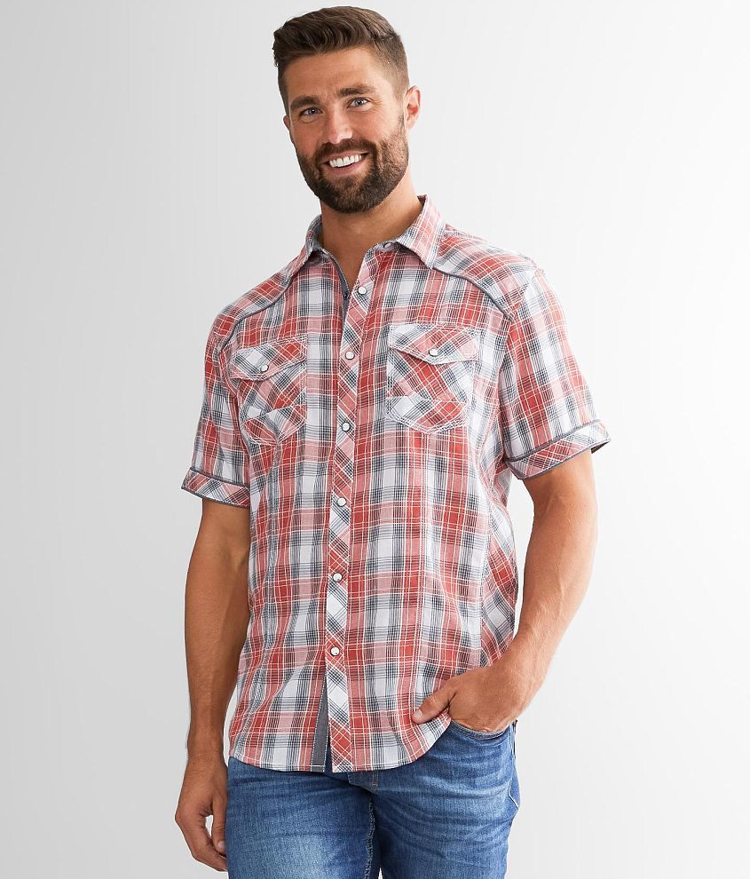 BKE Plaid Standard Shirt front view