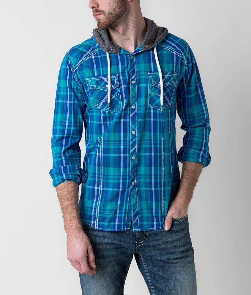BKE Husdon Hooded Shirt front view