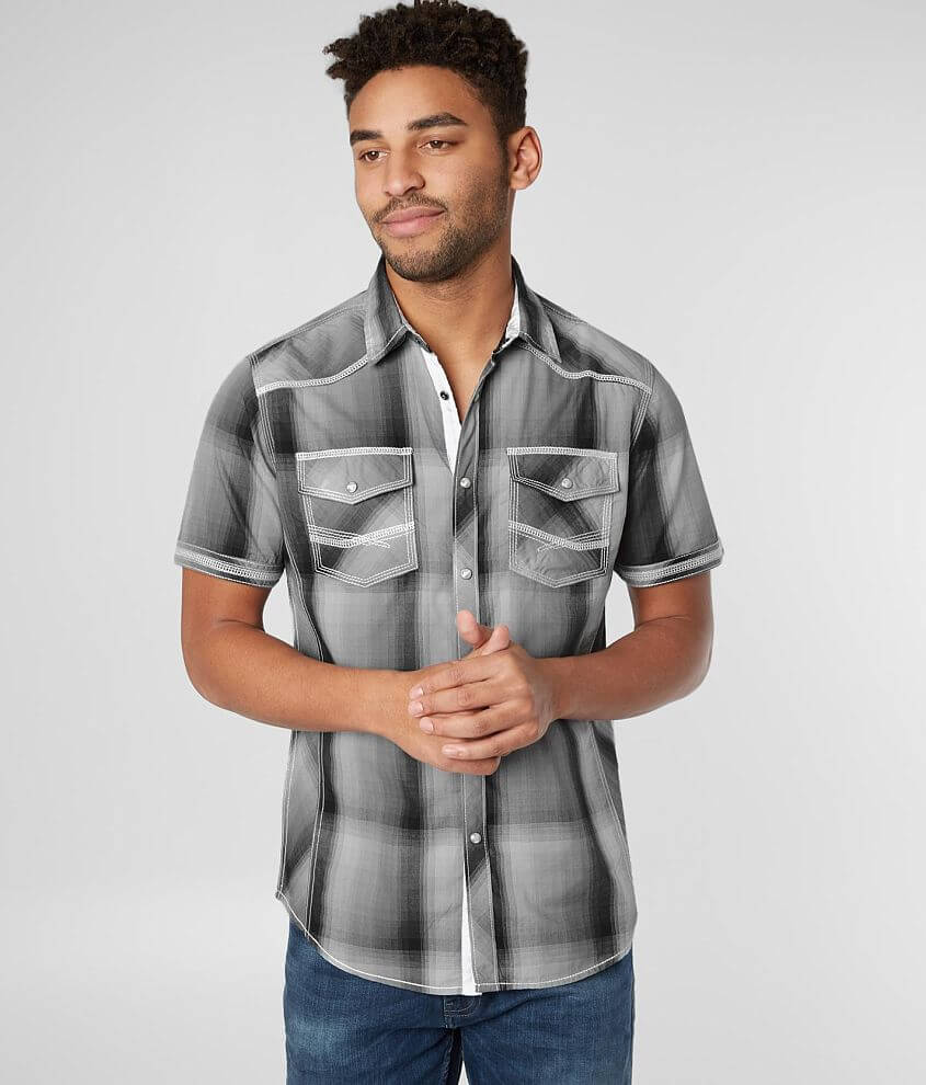 BKE Plaid Standard Shirt front view