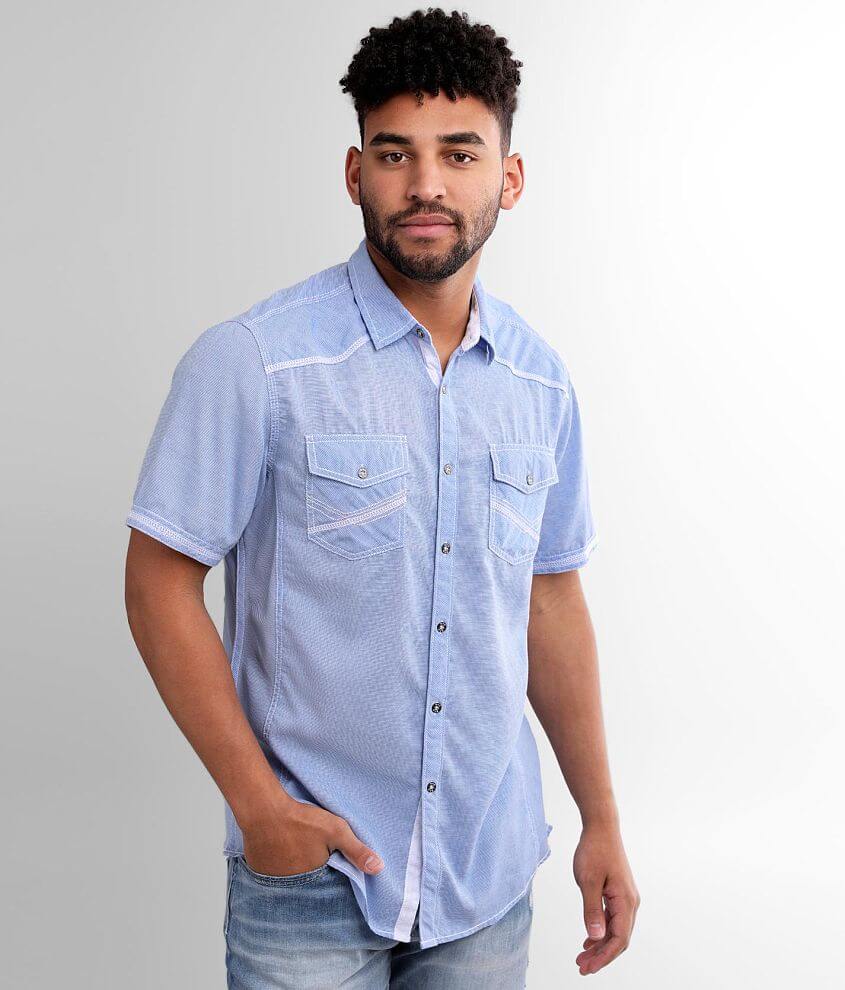 BKE Striped Athletic Shirt - Men's Shirts in Blue White | Buckle