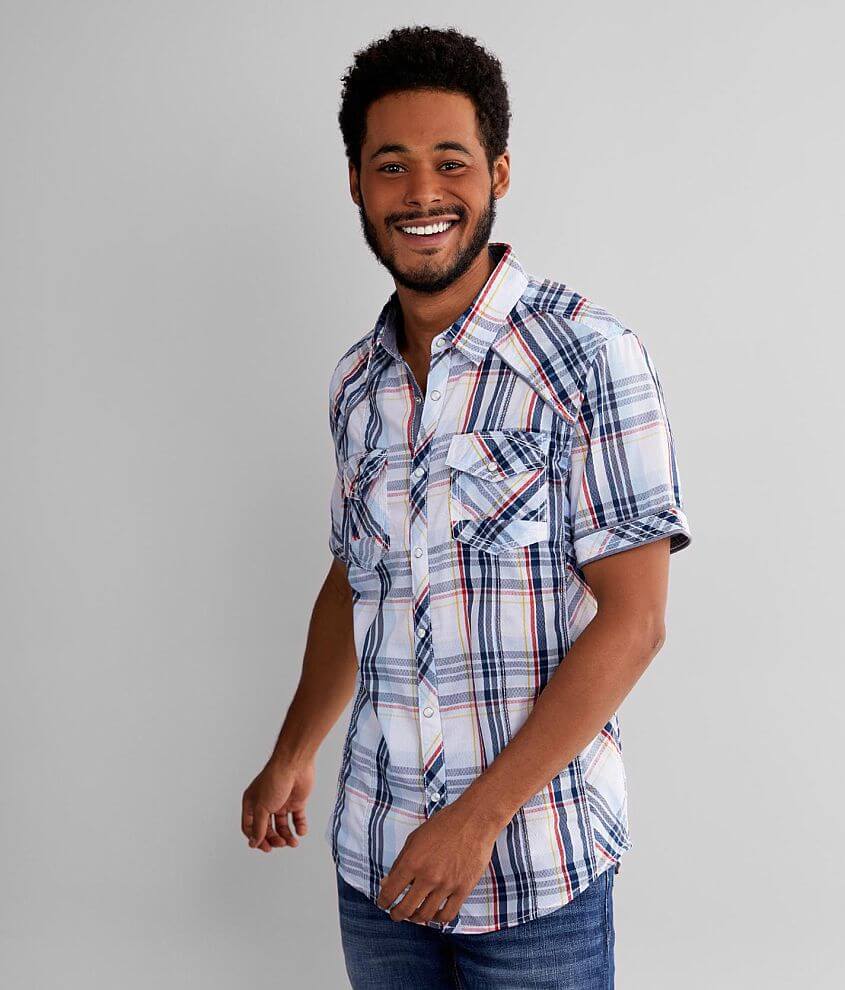 BKE Plaid Standard Shirt front view