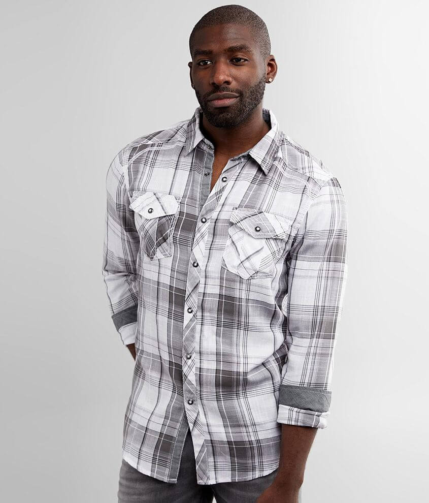 BKE Plaid Athletic Shirt front view