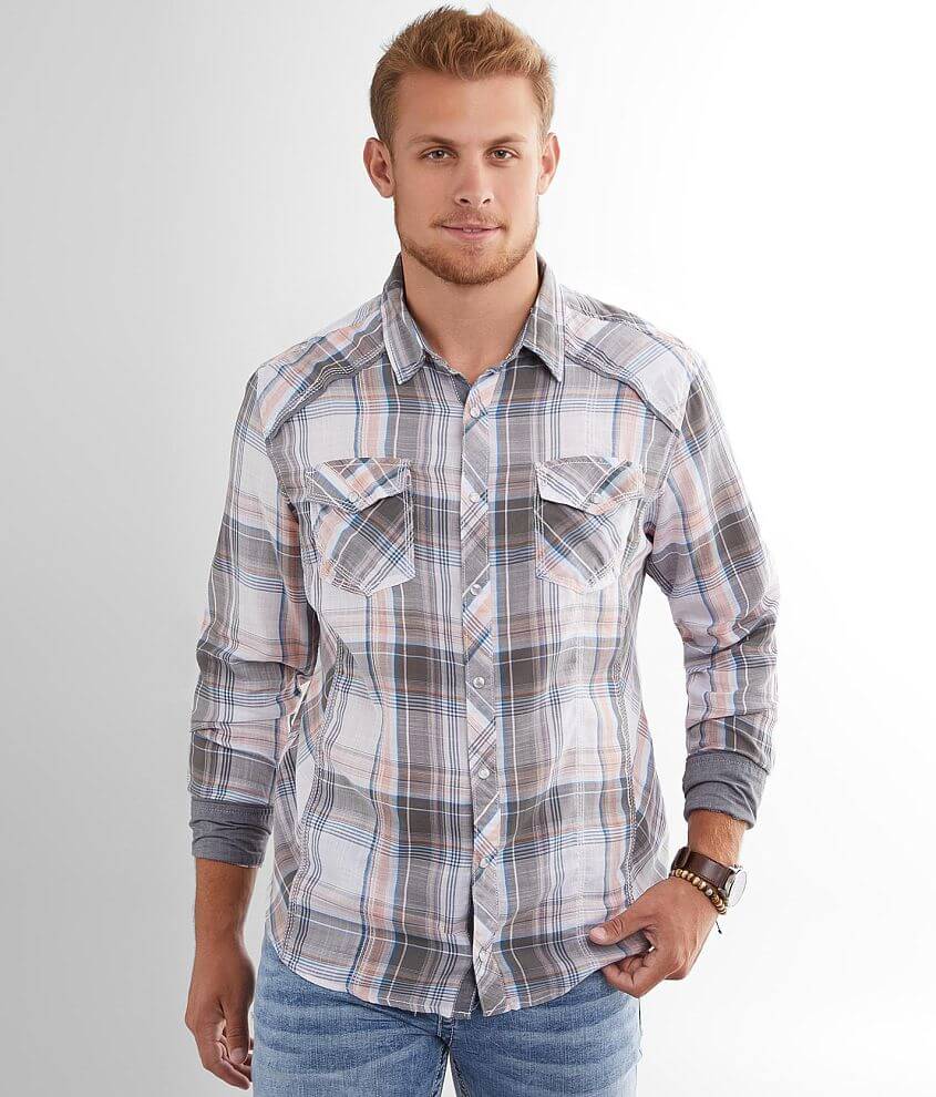 BKE Plaid Standard Shirt front view