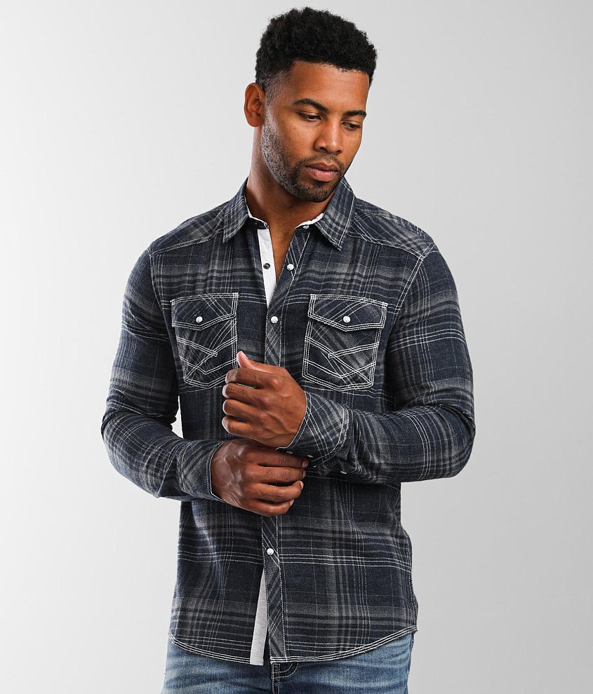 BKE Plaid Athletic Shirt front view