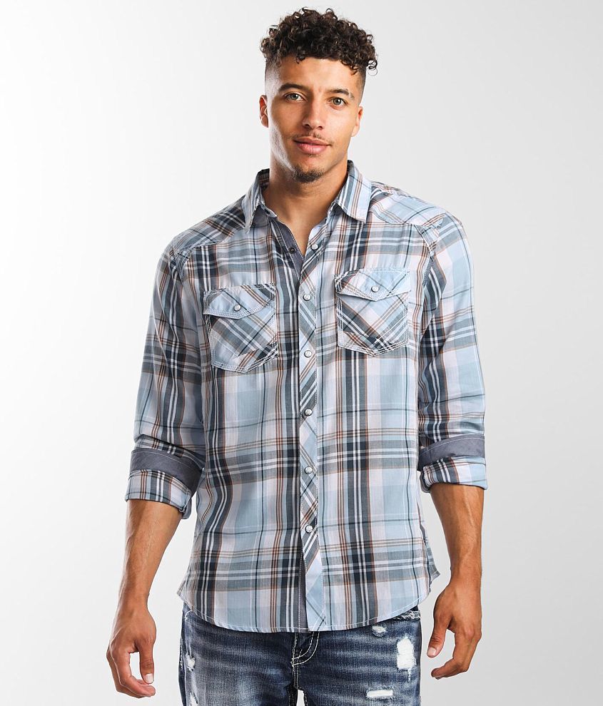 BKE Plaid Standard Shirt front view