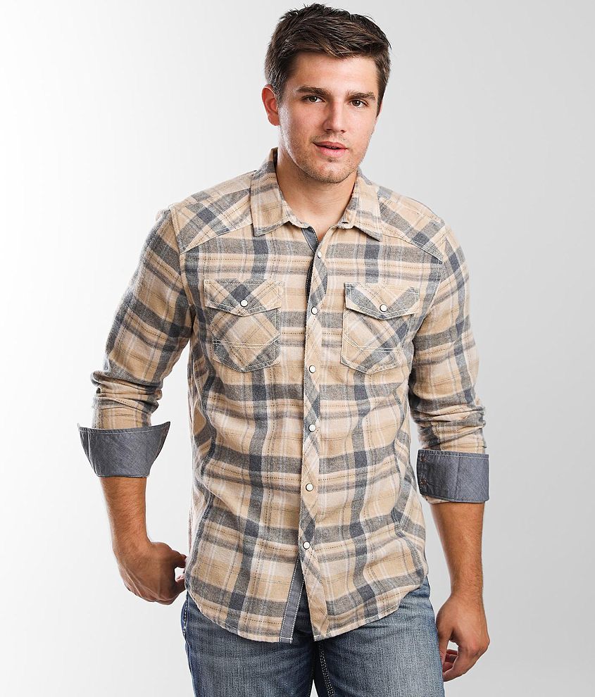 BKE Plaid Standard Shirt front view