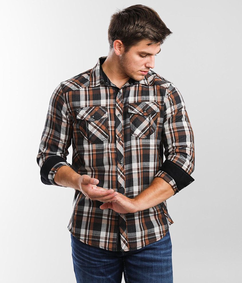 BKE Plaid Standard Shirt front view