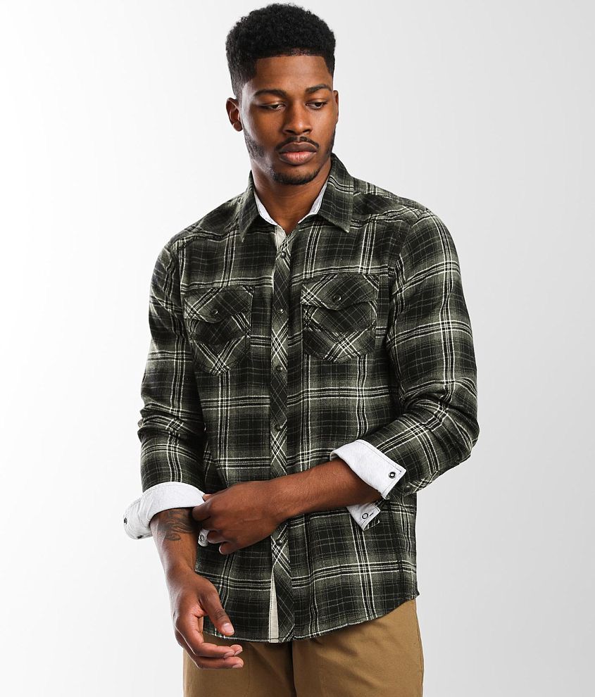 BKE Plaid Standard Shirt front view