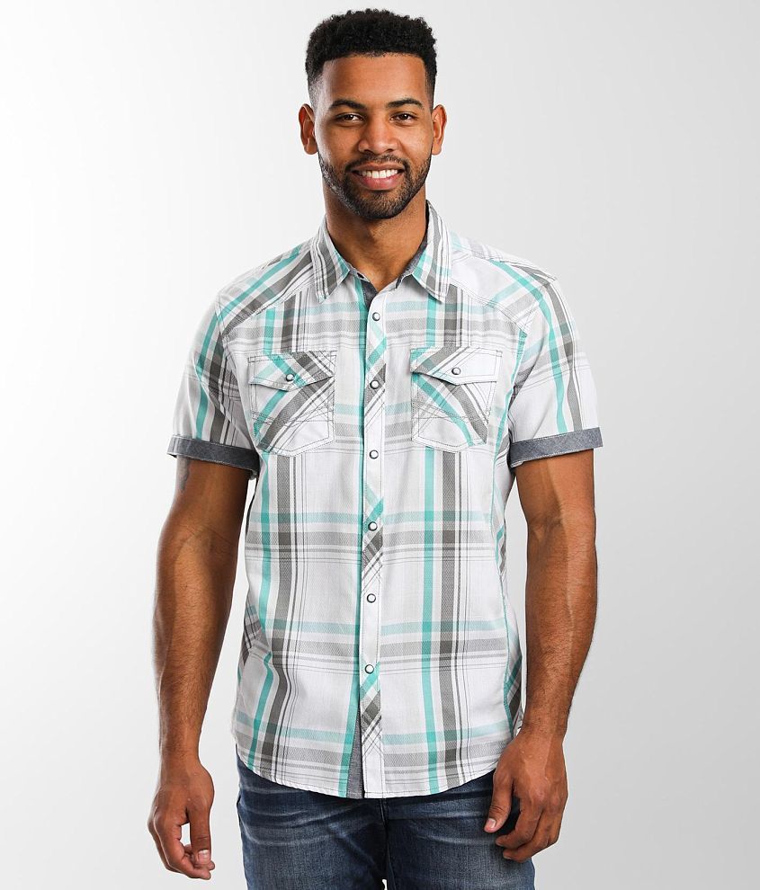 BKE Plaid Athletic Shirt front view