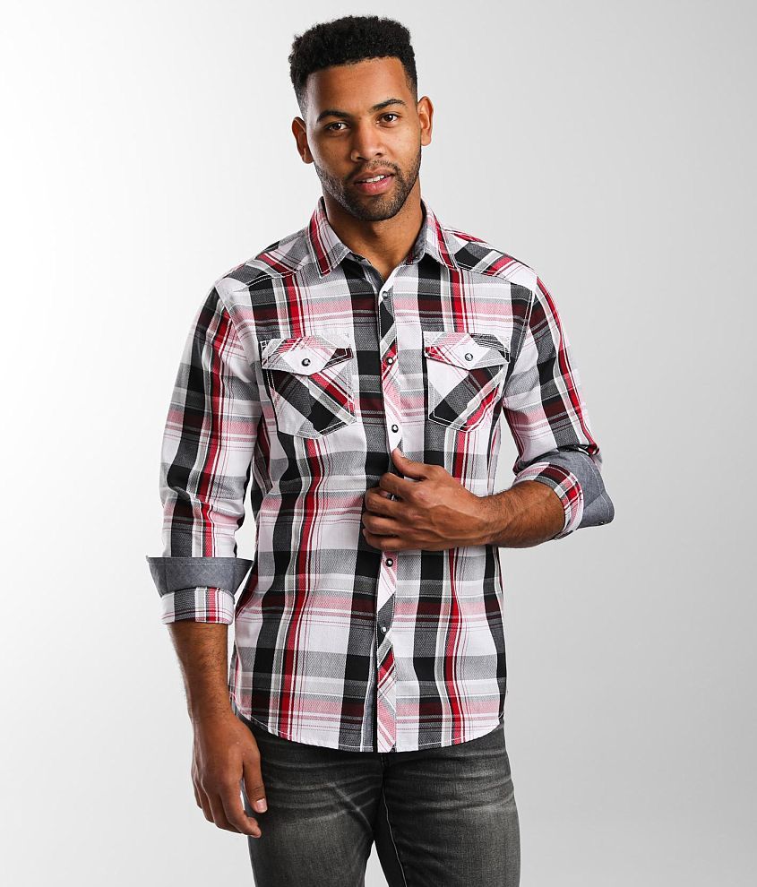 Bke Plaid Athletic Shirt - Men's Shirts In Red Black 