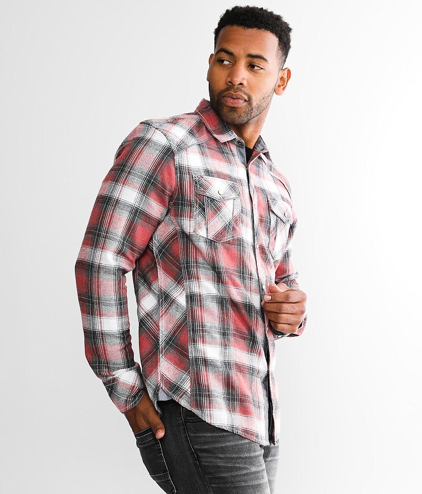 BKE Plaid Athletic Shirt front view