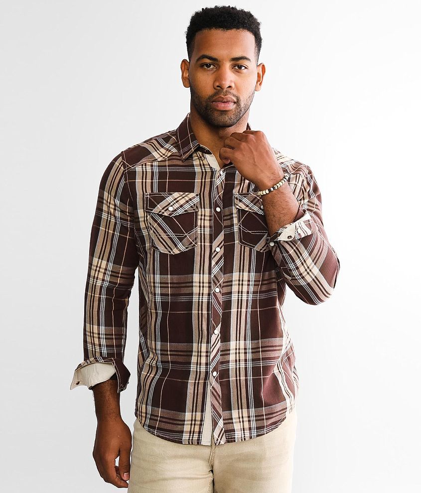 BKE Plaid Standard Shirt front view