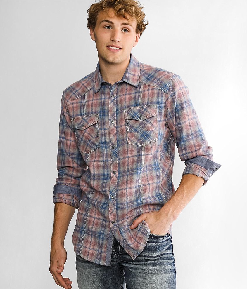 BKE Plaid Athletic Shirt front view