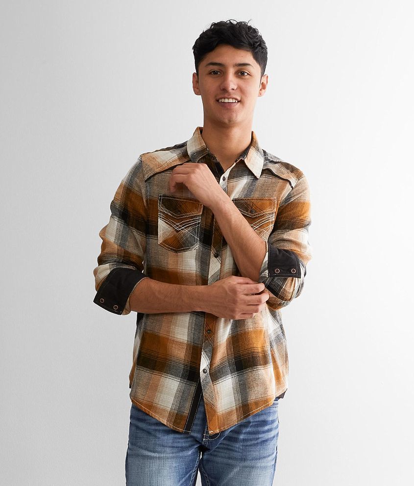 Departwest Plaid Shirt - Men's Shirts in Tobacco Brown