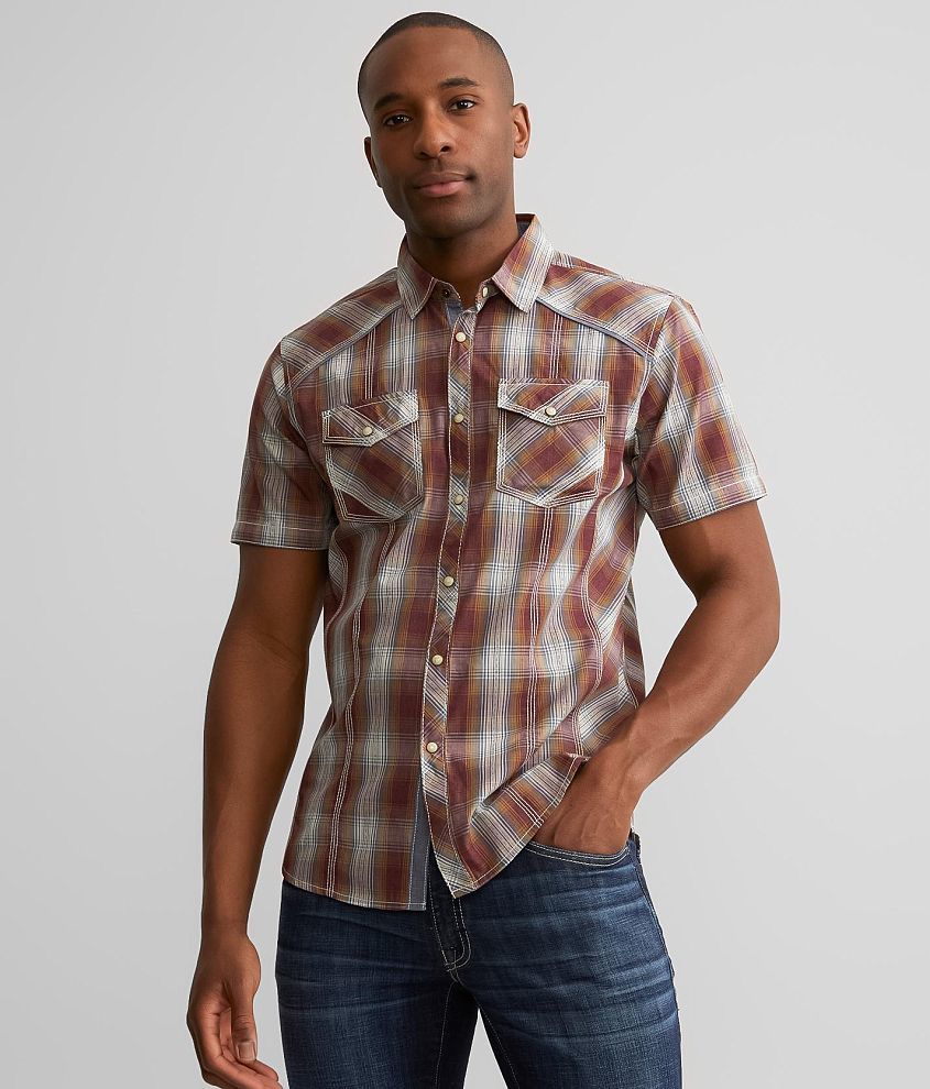 BKE Plaid Standard Shirt front view