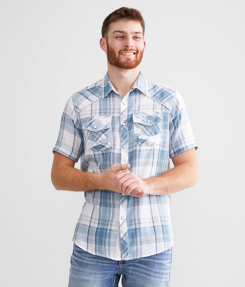 BKE Plaid Standard Shirt front view