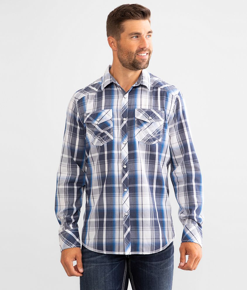 BKE Plaid Standard Shirt front view