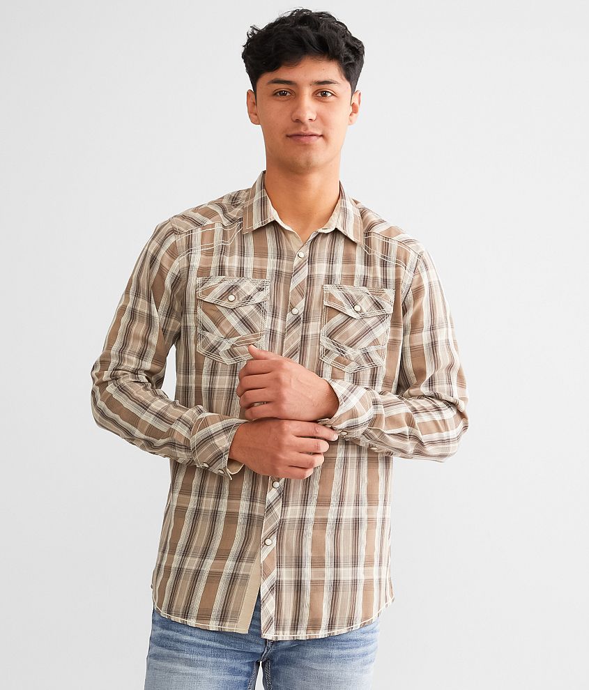 BKE Plaid Standard Shirt front view