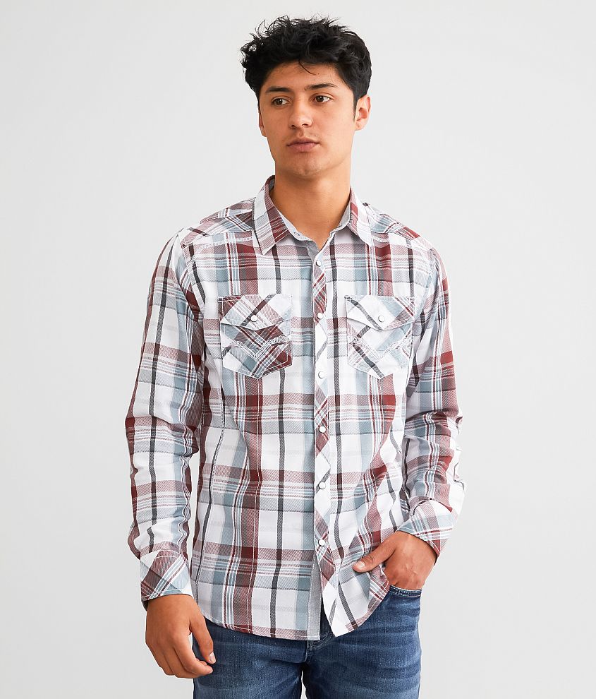 BKE Plaid Standard Shirt front view