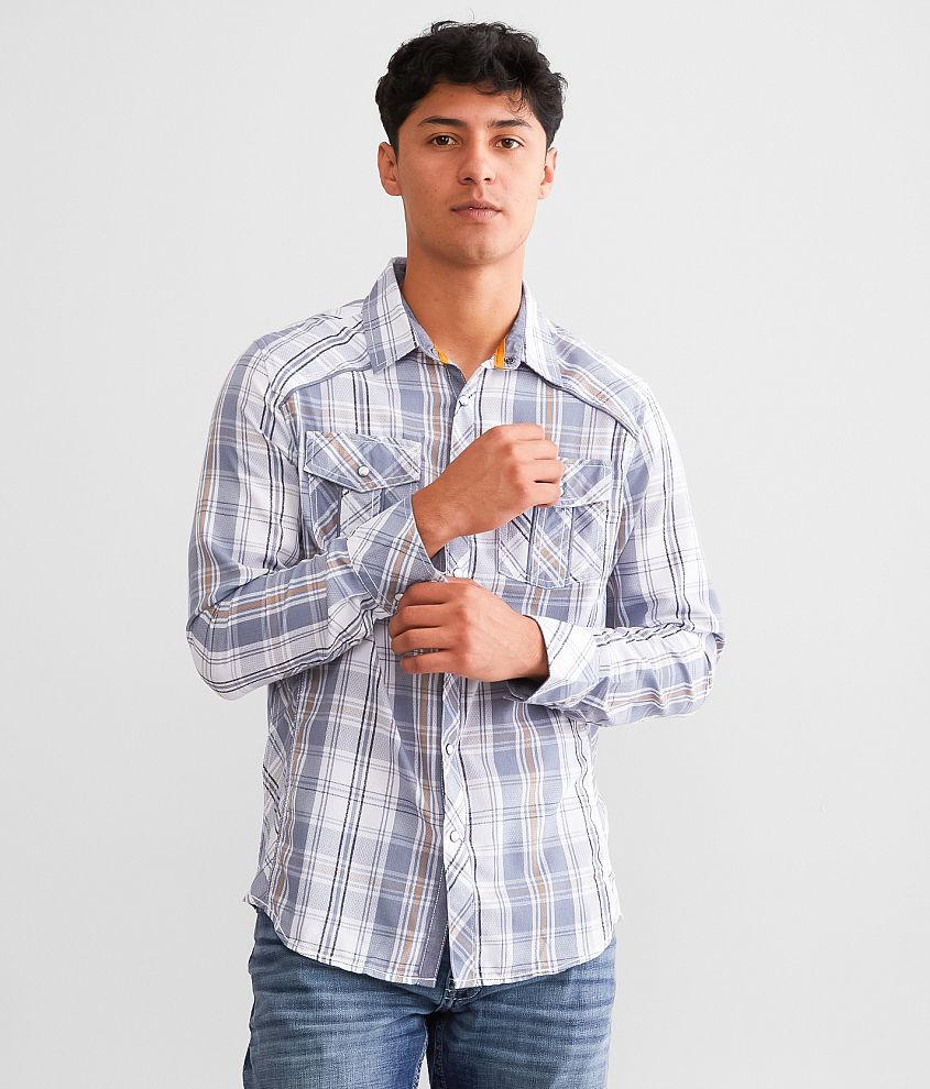 BKE Plaid Standard Shirt front view