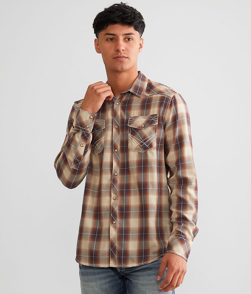 BKE Plaid Athletic Shirt front view