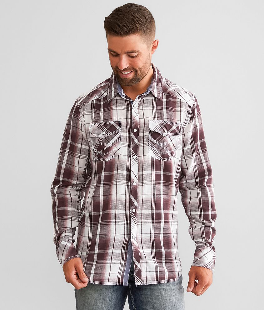 BKE Plaid Athletic Shirt front view