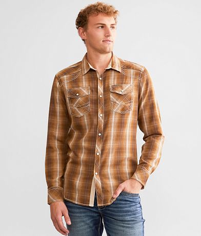 BKE Plaid Tailored Shirt front view