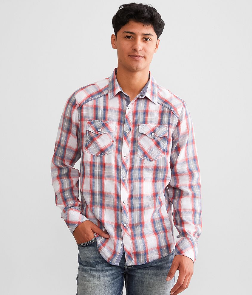 BKE Plaid Standard Shirt front view