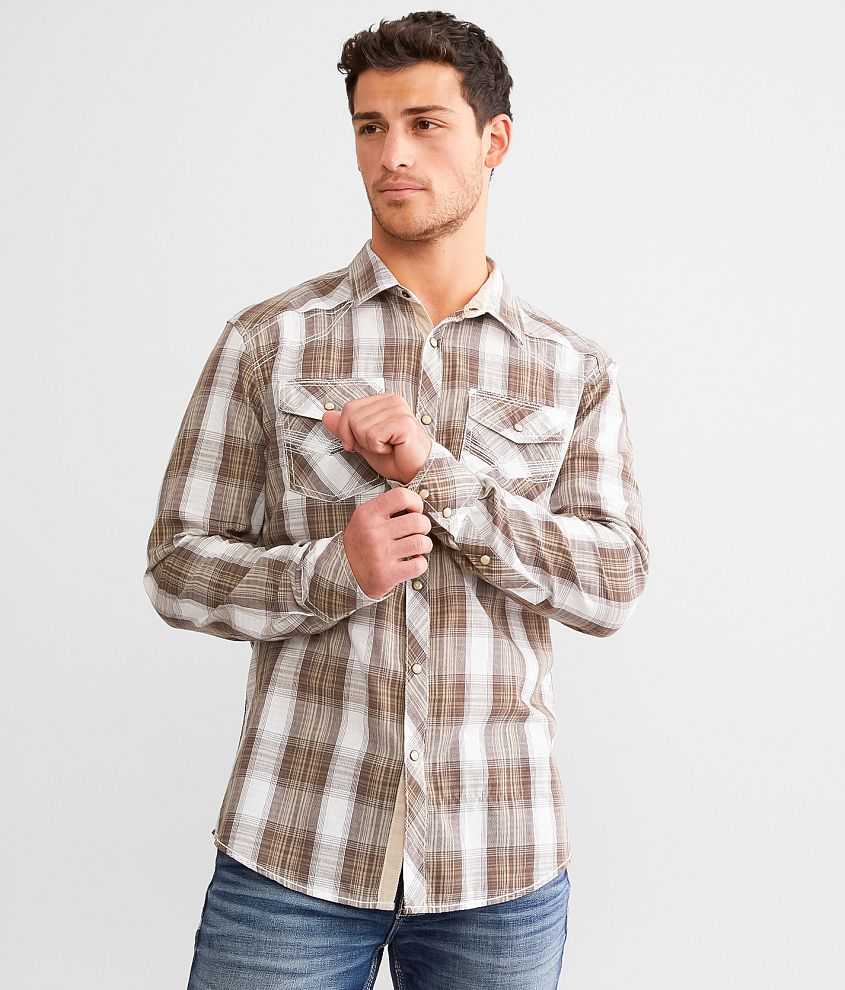 BKE Plaid Athletic Shirt front view