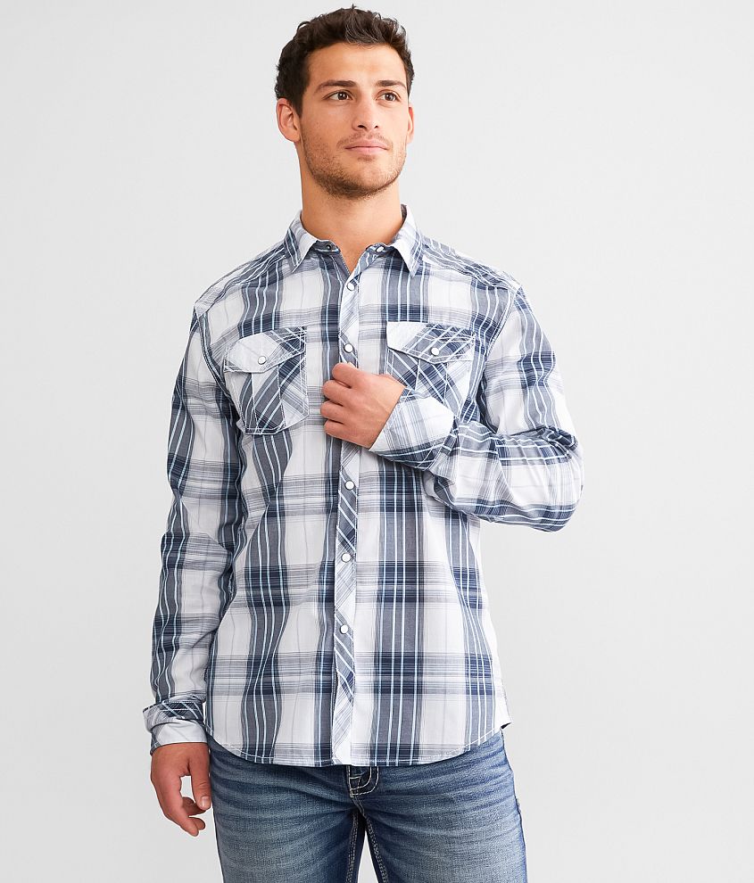 BKE Plaid Athletic Shirt front view