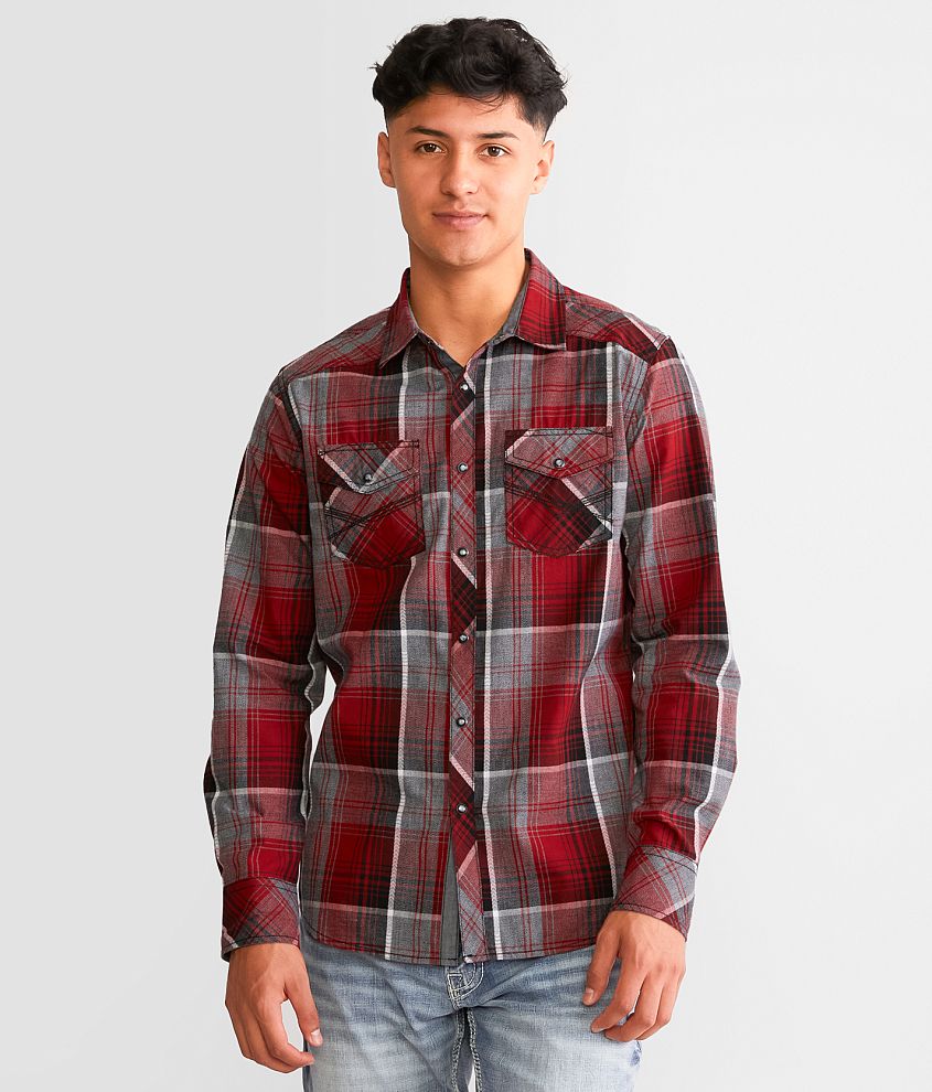 BKE Plaid Standard Shirt front view