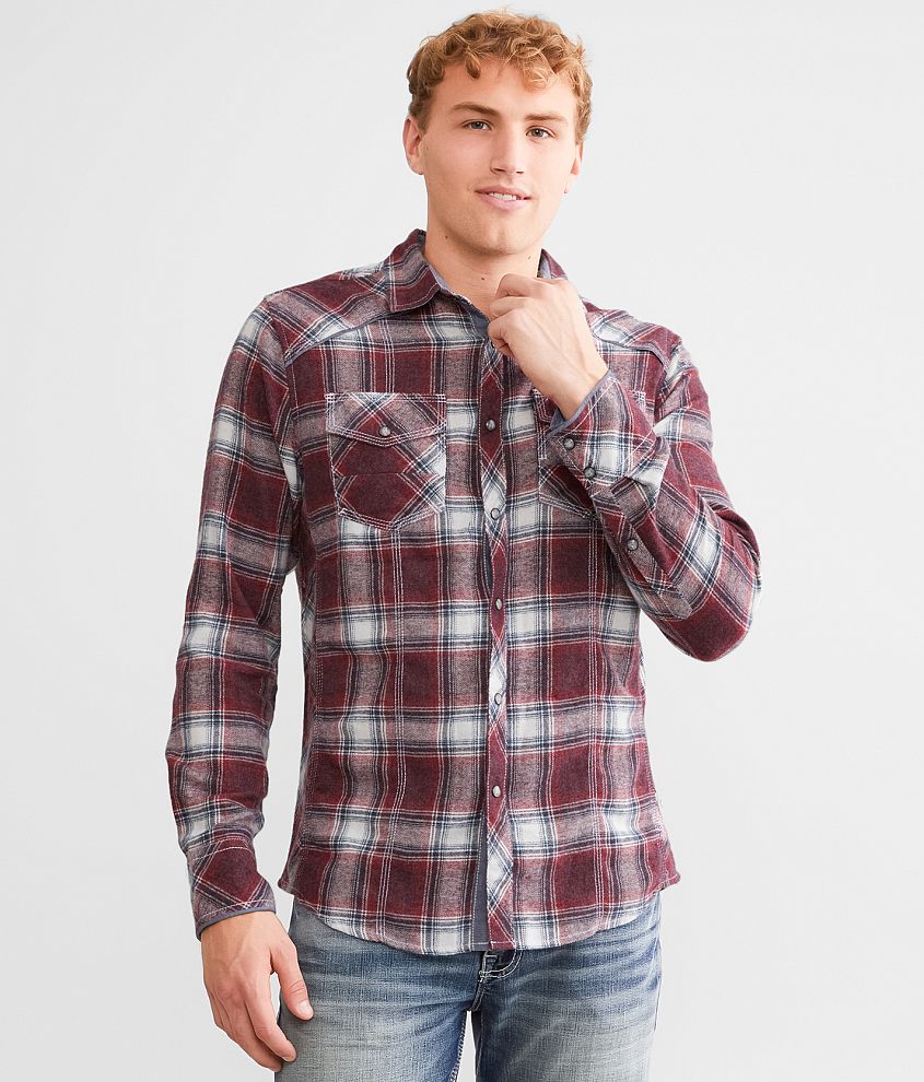 BKE Plaid Standard Shirt front view